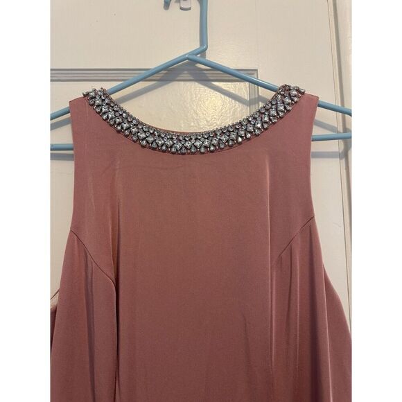 Ieena Mac Duggal Gown Dress Size 10 Pink Embellished Rhinestone Trumpet 49093 - Picture 10 of 10